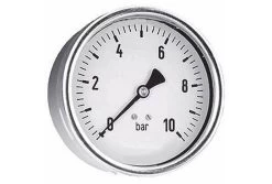 Splash-X Manometer Ø63mm RVS Kast 1/4" Achteraansluiting Bereik 0-16 Bar, Glycerine Gevuld