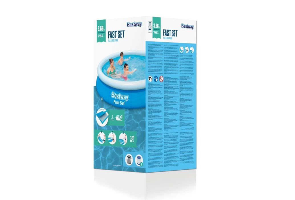 Bestway Fast Set Zwembad | Ø 366 X 76 Cm - Afbeelding 3