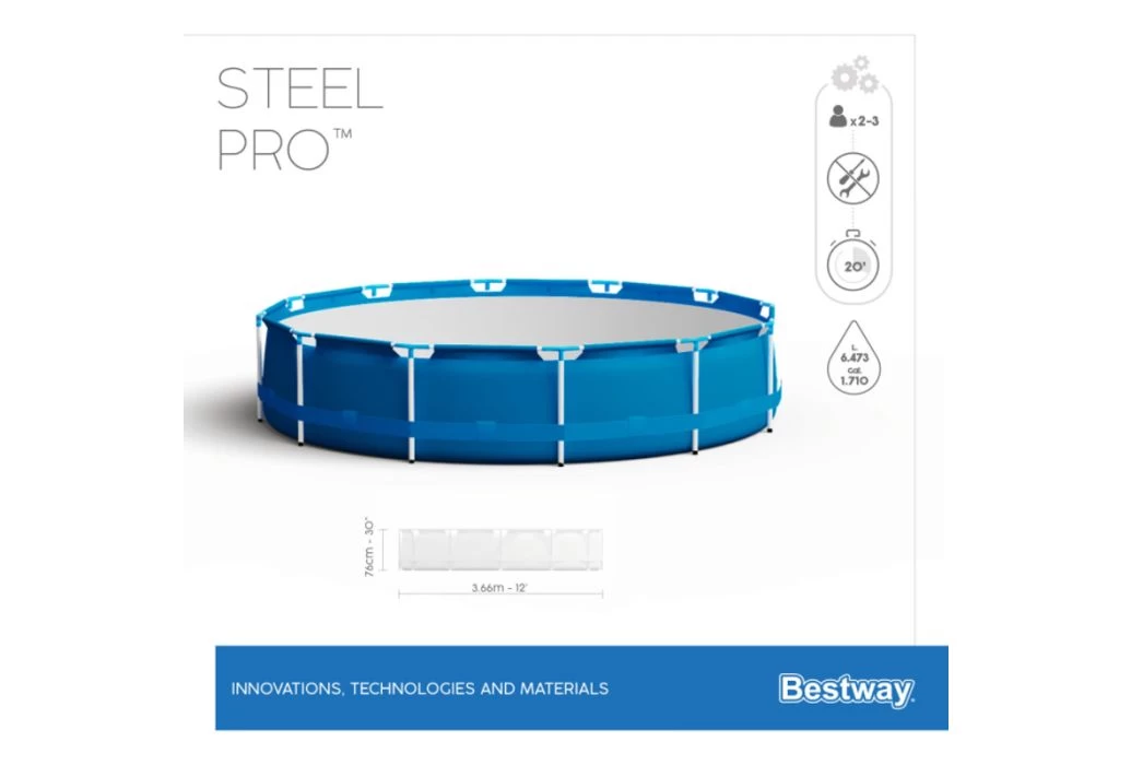 Bestway Steel Pro Zwembad | Ø 366 X 76 Cm - Afbeelding 3