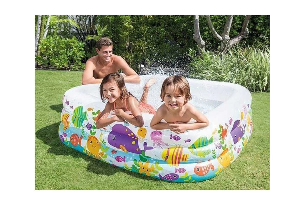 Intex Vierkant Opblaaszwembad Aquarium - Afbeelding 2