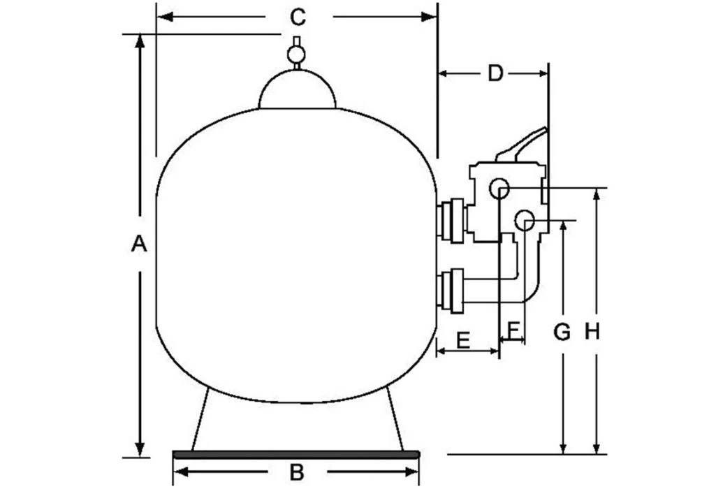 Pentair Triton TR-60 Zandfilter Side Mount | 14 M³/u - Afbeelding 2